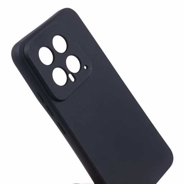 Mikrofiberforet blødt gummi Xiaomi 14 cover - Sort Black