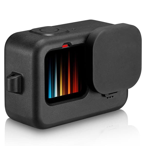 GoPro Hero 9 silikonisuojus linssisuojalla - Musta Black