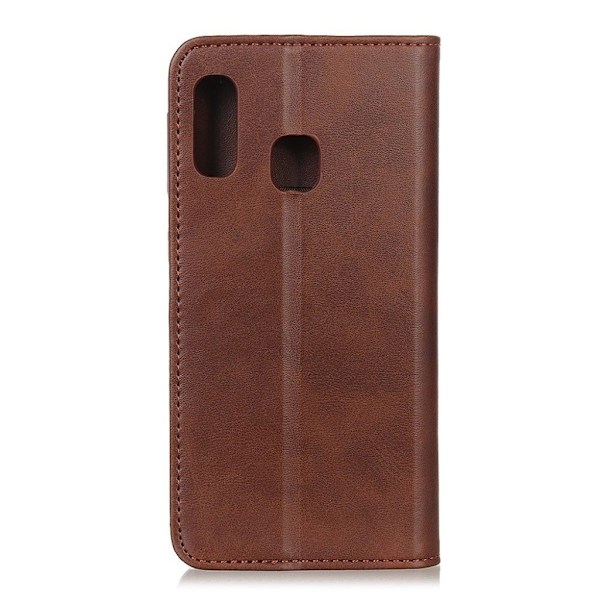 Samsung Galaxy A20e jaettu nahkakotelo - Kahvi Brown