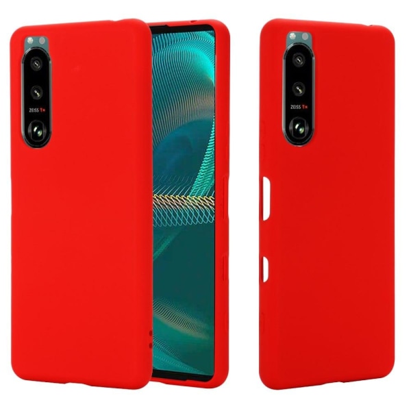 Matte Liquid Silikoni Suojakuori For Sony Xperia 5 III - Punainen Red