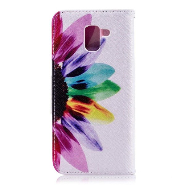 Samsung Galaxy J6 Seisova PU Nahka Kuvallinen Lompakko Suoja Kot Multicolor