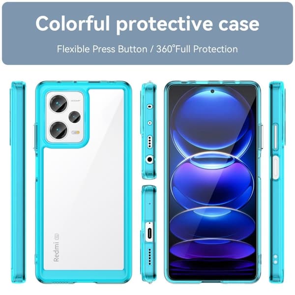 Xiaomi Redmi Note 12 Pro Plus älykäs akryylikansi - Läpinäkyvä Sininen Blue
