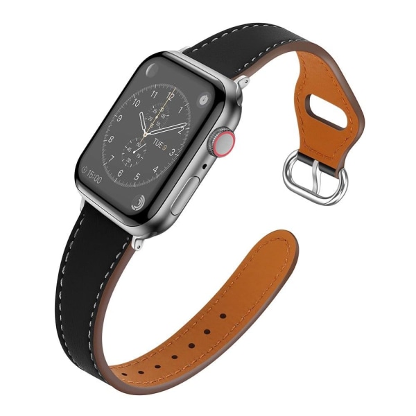 Apple Watch Series 8 (41mm) genuine leather watch strap - Black Black