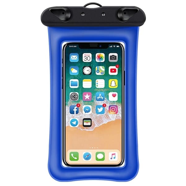 Universal vanntett veske for smarttelefon med snor - Blå Blue
