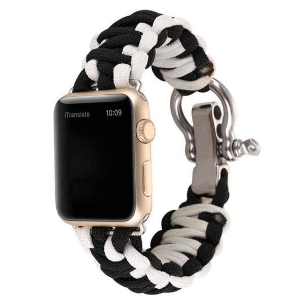 Apple Watch Series 4 40mm braided rope watch strap - Black / Whi multifärg