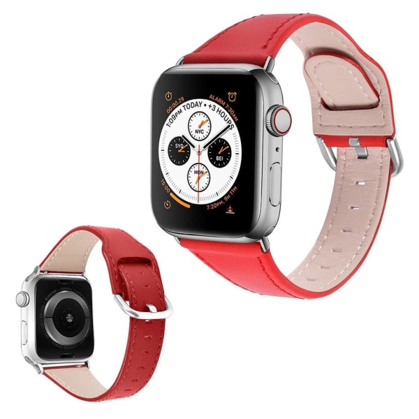 Apple Watch Series 3/2/1 38mm genuine leather watch band - Red Röd