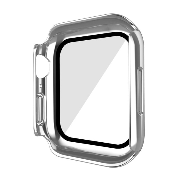 Apple Watch (41mm) electroplating cover with tempered glass - Si Silvergrå
