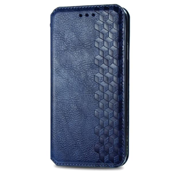 Läder Samsung Galaxy M13 5G fodral med romb-design - Blå Blå