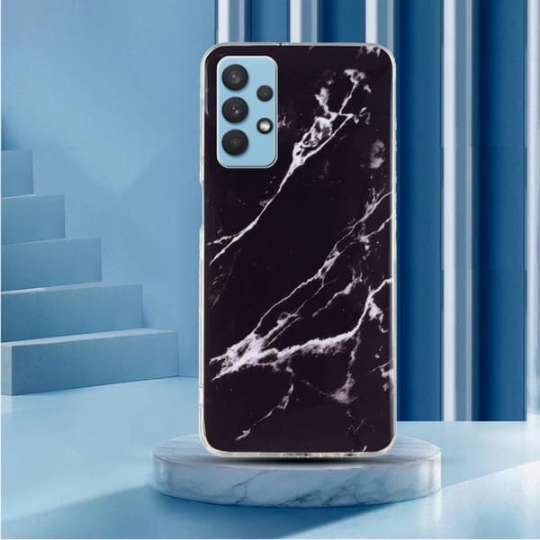 Marble design Samsung Galaxy A32 cover - Sort Black