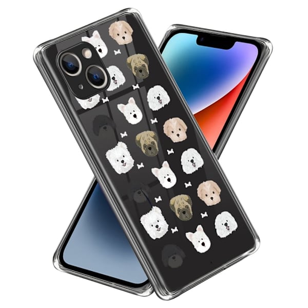 Deco iPhone 14 Plus Etui - Hund Hode White