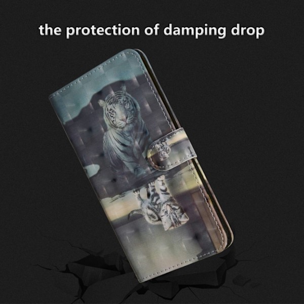 Huawei P20 Pro Läderfodral med mönster - Katt multifärg