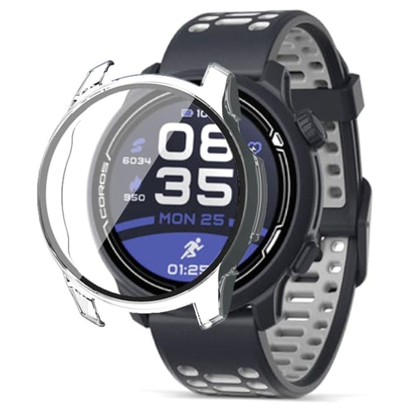 Coros Pace 2 Watch Case Hard Full Protective Cover with Screen Protector - Transparent Transparent