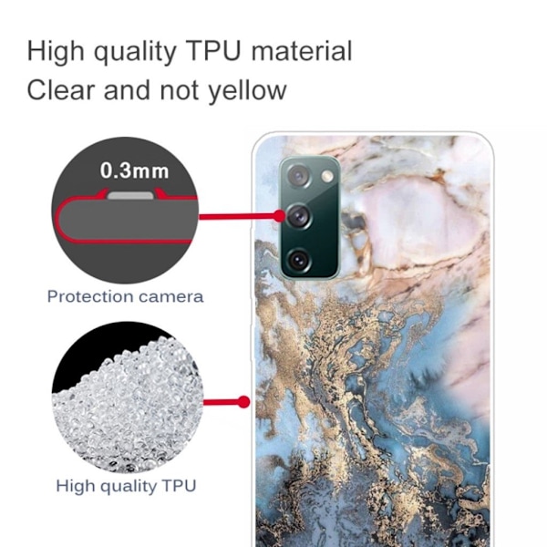 Marmormotiv Samsung Galaxy S20 FE 5G / Samsung Galaxy S20 FE skal - Blåaktig Guldmarmor multifärg
