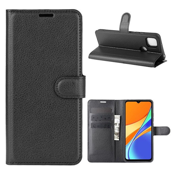 Classic Xiaomi Redmi 9C Flip etui - Sort Black