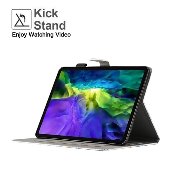 iPad (2018) mönstrat flipfodral i läder - Trollslända multifärg