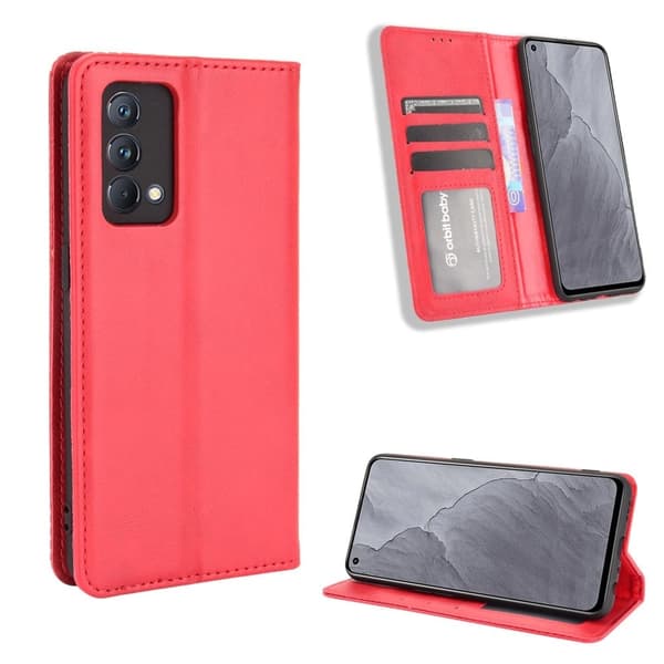 Bofink Vintage Realme GT Master Nahkakotelo - Punainen Red