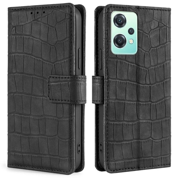 Crocodile textured leather case for OnePlus Nord CE 2 Lite 5G - Black