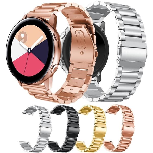 Samsung Galaxy Watch Active värjätty teräs ranneke - Musta Black