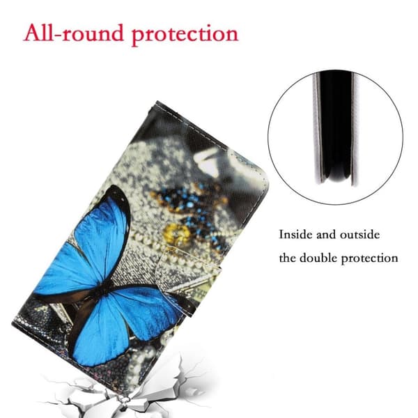 Wonderland Samsung Galaxy A51 flip etui - Blå Butterfly Multicolor