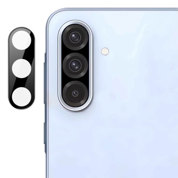 IMAK Samsung Galaxy A36 glas kamerabeskytter med akryl linsehætte - Sort Udgave Black