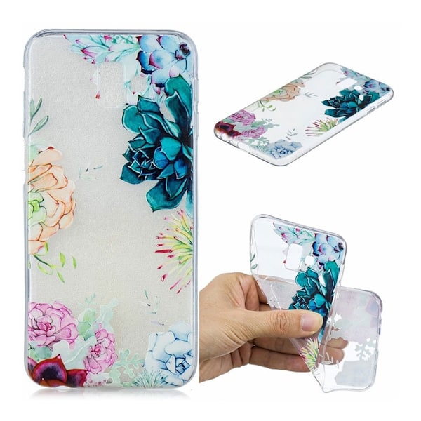 Samsung Galaxy J6 Plus (2018) mønster trykt etui - Blomster Multicolor