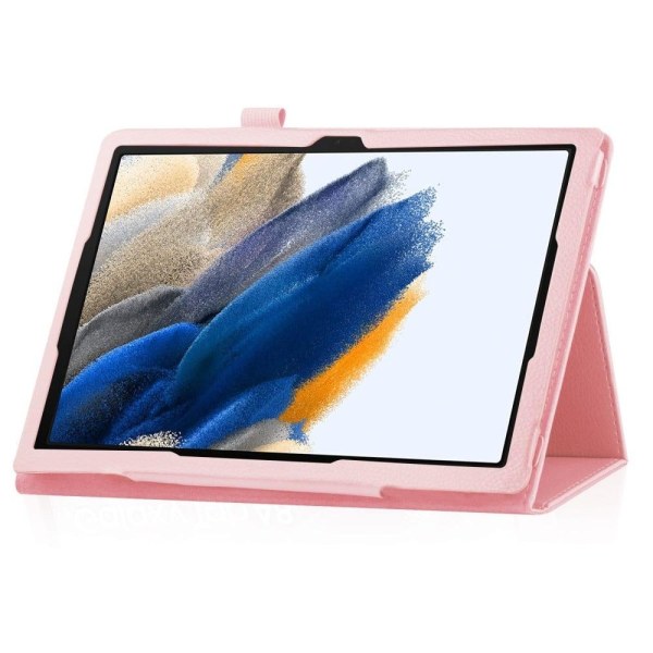 Vikbart fodral med Lichi-textur för Samsung Galaxy Tab A8 10.5 (2021) - Rosa Rosa