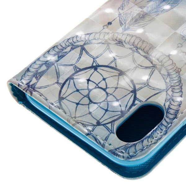 iPhone Xs Max flip etui i læder med lysspot-dekor - Blå Drømmefanger Blue