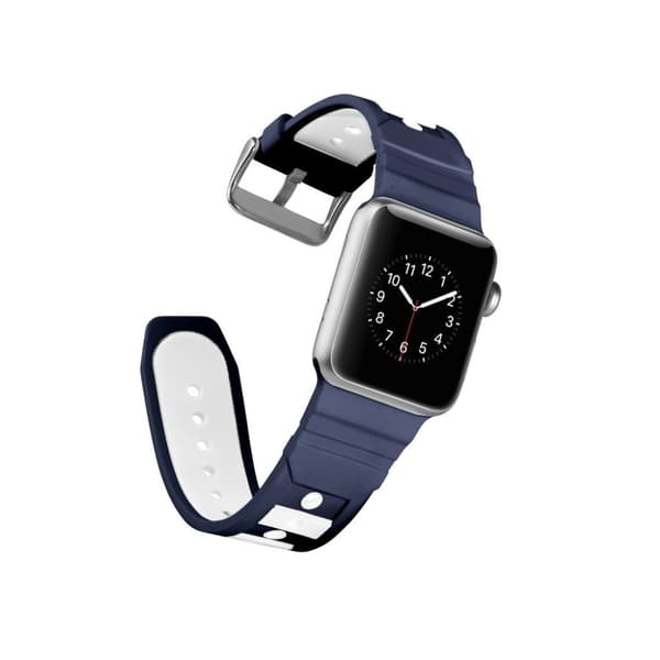 Apple Watch Series 4 40mm klokkereim av silikon - blå og hvit Multicolor