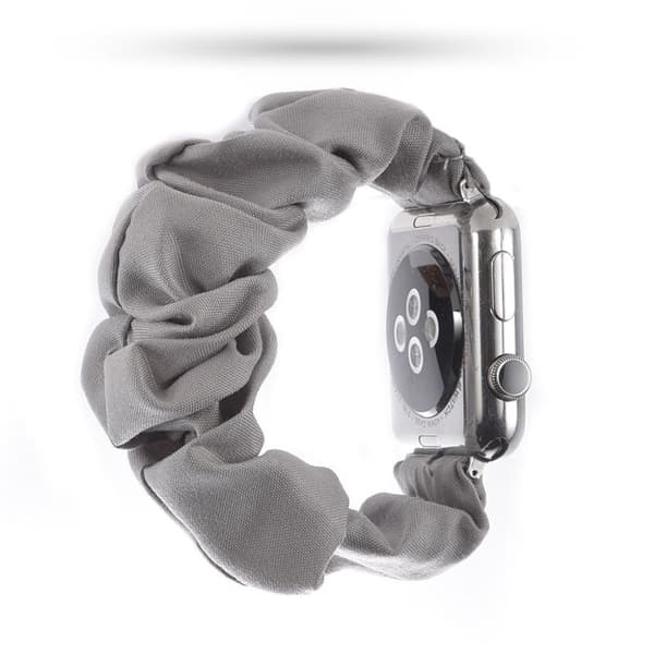 Apple Watch Series 5 44mm kangaskuvioinen kellonauha - Vaalean Harmaa Silver grey