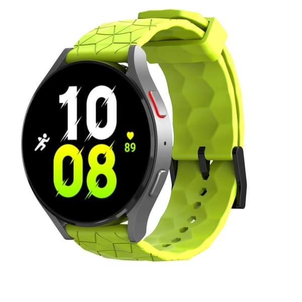 22 mm universal urrem i silikone i fodboldstil - Lime Green