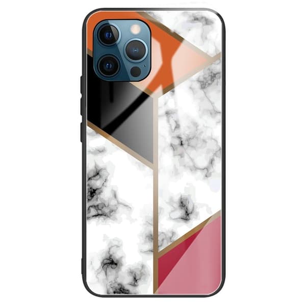Fantasy Marble iPhone 15 Pro Max Cover - Orange / Blå / Scarlet / Hvid Marmor White