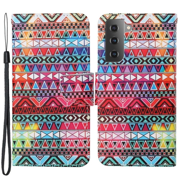 Wonderland Samsung Galaxy S22 Flip Etui - Ethnic Mønster Multicolor