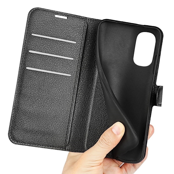 Klassisk Motorola Moto G62 5g Flip Etui - Sort Black