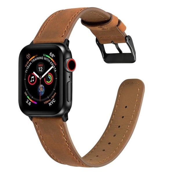 Apple Watch Series 4 44mm crackle genuine leather watch band - B Brown