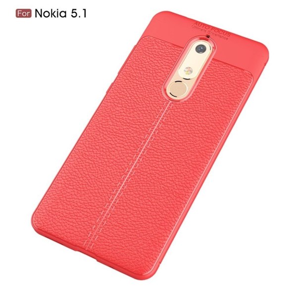 Nokia 5.1 Liitsihedelmän Jyväinen TPU Muovi Takasuoja Kuori - Punainen Red