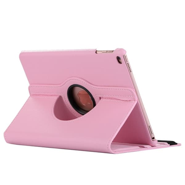 iPad (2017) Litchi Korn Roterende PU Lær Etui - Deep Rosa Pink
