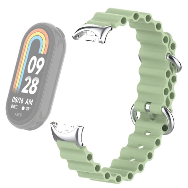 Xiaomi Smart Band 8 silikonerem med stik - Lysegrøn Green