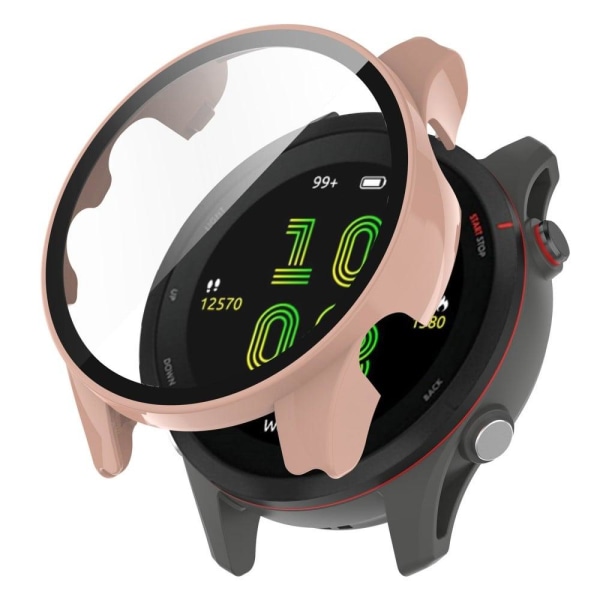 Garmin Forerunner 255 suojus karkaistulla lasisuojalla - Pinkki Pink