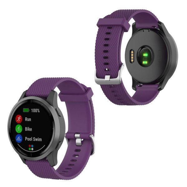 Garmin Vivoactive 4 silikoninen kuvioitu kellonauha - Violetti Purple