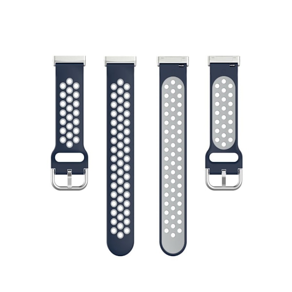 Fitbit Versa 3 / Sense tvåfärgad silikon klockarmband - mörkblå / grå Blå