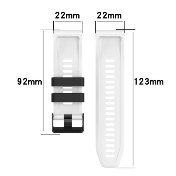 22 mm dubbelfärgat klockarmband i silikon för Garmin-klocka - Vit / Svart Vit