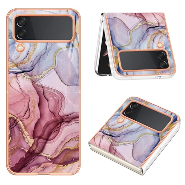 Marble Samsung Galaxy Z Flip4 Etui - Rødguld Pink