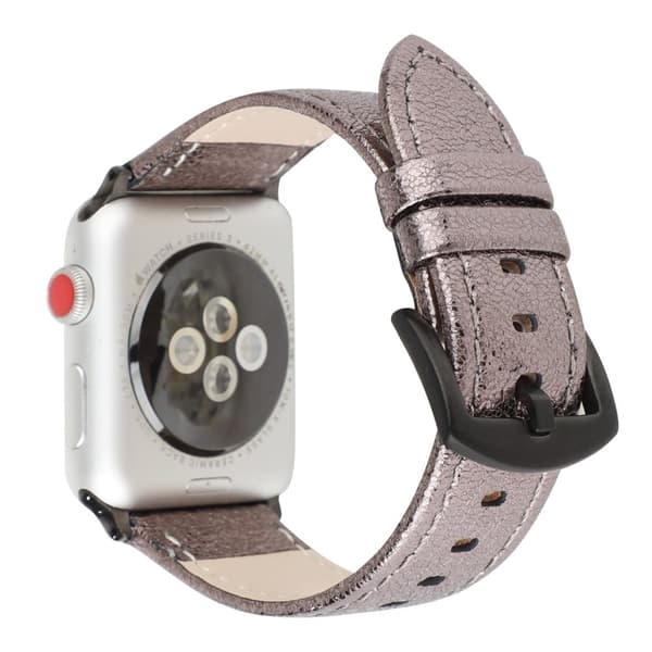 Apple Watch Series 8 (41mm) ægte læderrem i glitterstil - Grå Silver grey