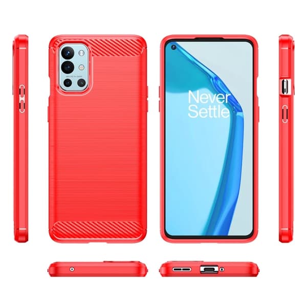 Carbon Flex OnePlus 9R skal - Röd Röd