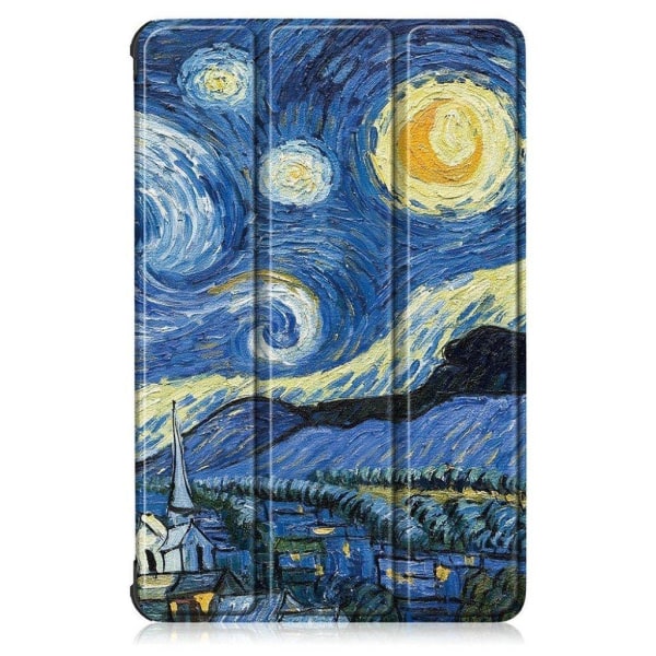 Colorful pattern tri-fold leather case for Lenovo Tab P11 Pro - Blue