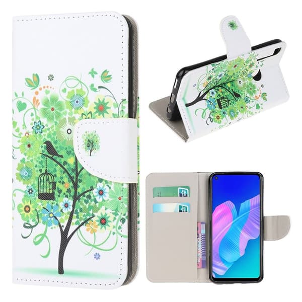 Wonderland Huawei P40 Lite E Etui - Grønt Blomster Træ Green