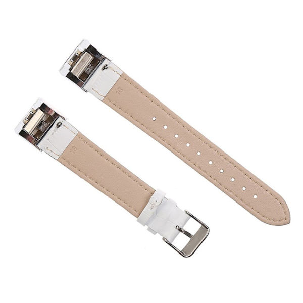Fitbit Charge 2 leather watch band with crocodile texture - White Vit