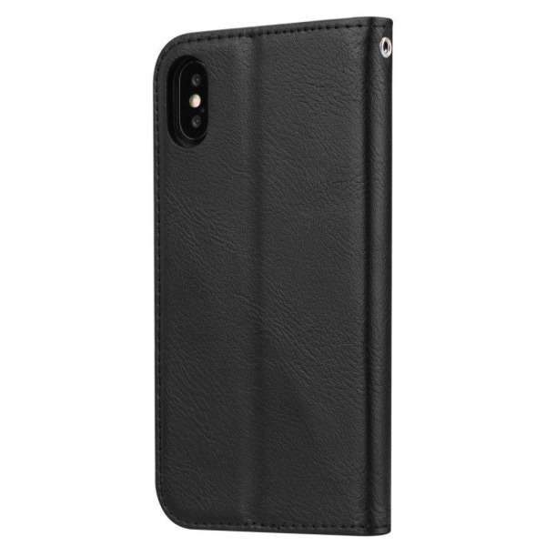 iPhone Xs Max auto-absorberende flip etui i læder - Sort Black