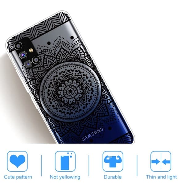 Deco Samsung Galaxy M31s Etui - Mandala Blomst Black