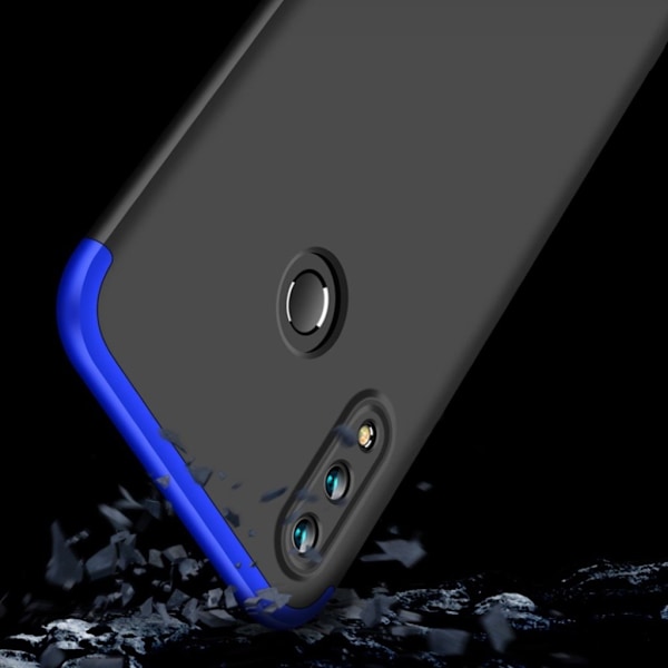 Huawei P Smart Plus GKK kolme palainen iskukestävä kova muovinen takasuoja kuori - Musta/ Sininen Multicolor